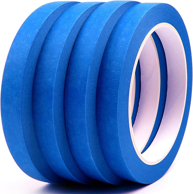 DOAY Blue Painters Tape 1/2 Inches x 30 Yards - Multi Surface Use - 120 Yards Total - 4 Rolls - Image 1